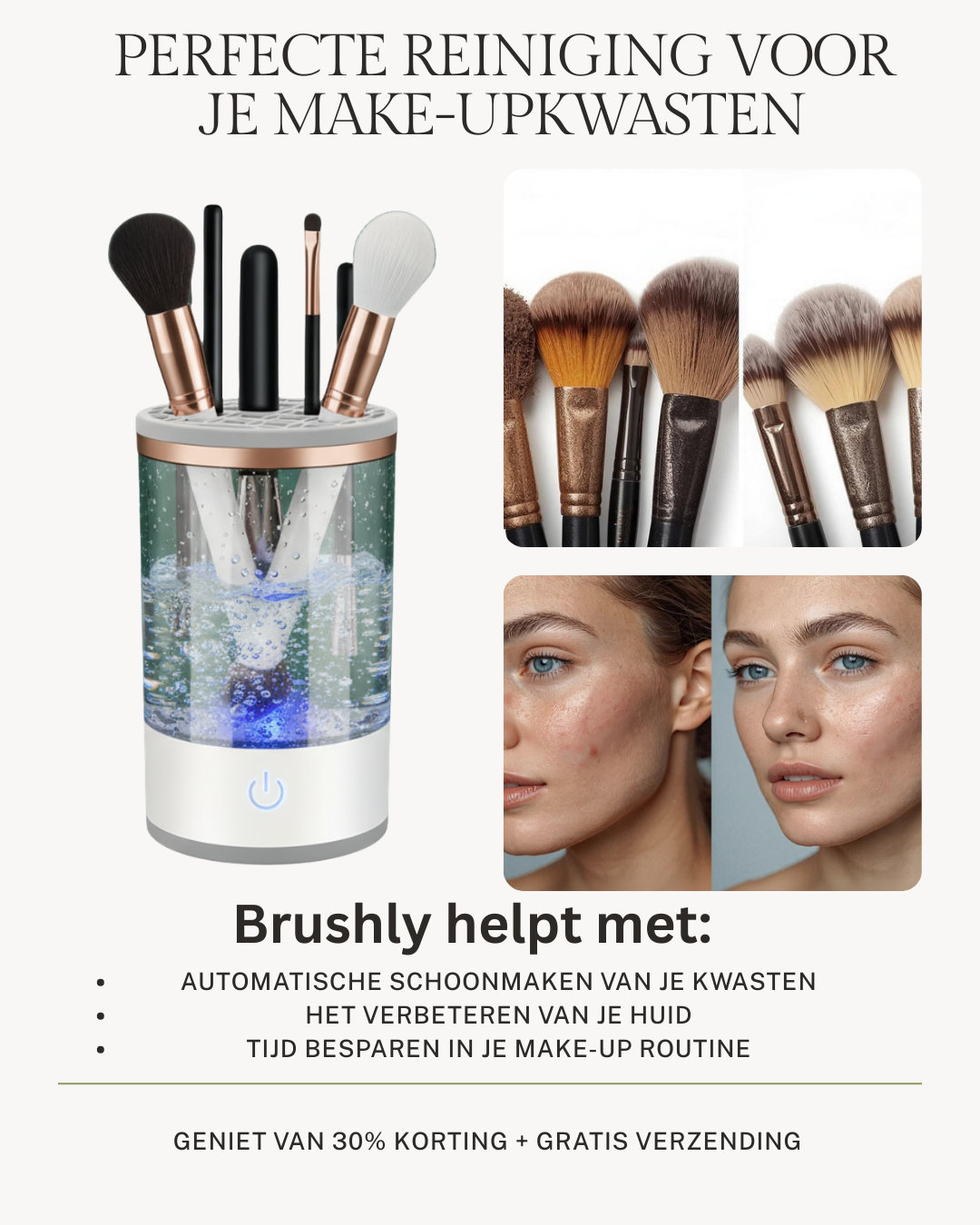 Brushly - Automatische make-up kwastenreiniger